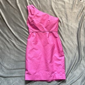 J Crew Pink One Shoulder Cocktail or Bridesmaid Dress, Size 4
